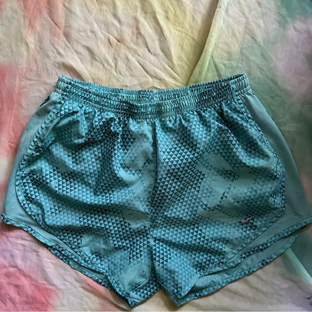 Nike Women's Dri-FIT Tempo Running Shorts-Teal/Geometric Print